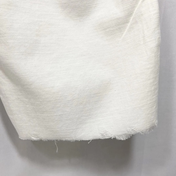 RAG & BONE White Cotton Straight Wide Leg Crop Pants Raw Hem Distressed Pants - Picture 6 of 14